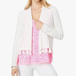 Lilly Pulitzer
Faretta Open-Front Cardigan
Resort white 
XL